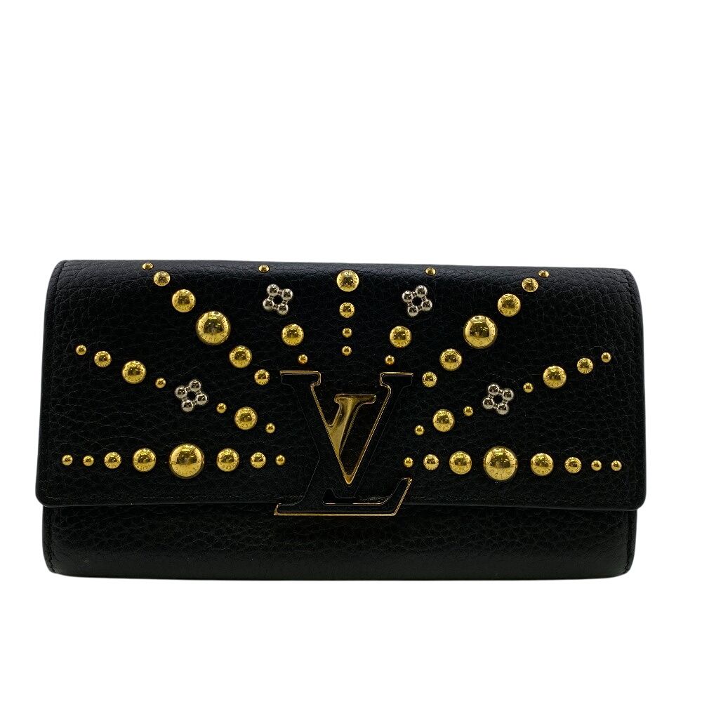 Louis Vuitton Capucines Portefeuille Wallet Card Holder Coin Purse Black