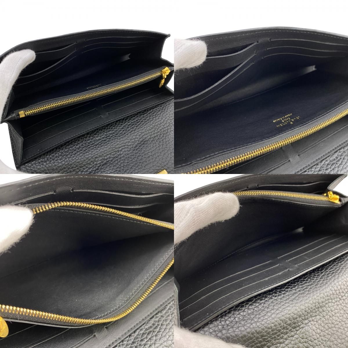 Louis Vuitton Capucines Portefeuille Wallet Card Holder Coin Purse Black — view 8