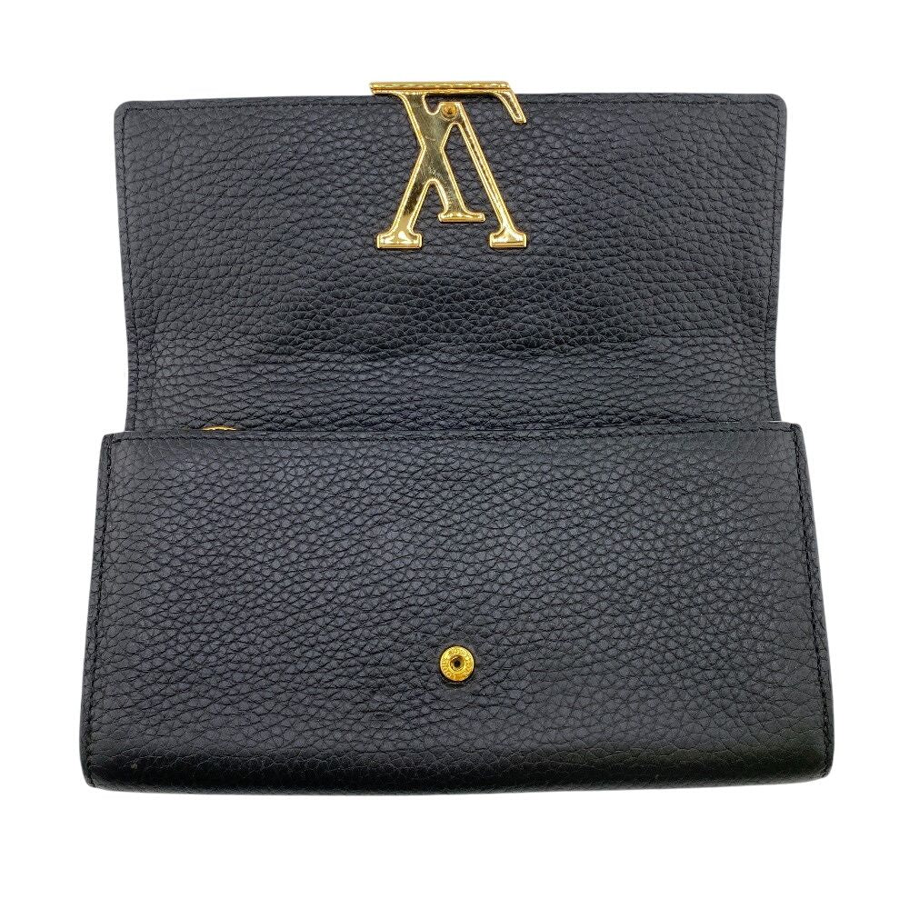 Louis Vuitton Capucines Portefeuille Wallet Card Holder Coin Purse Black — view 6