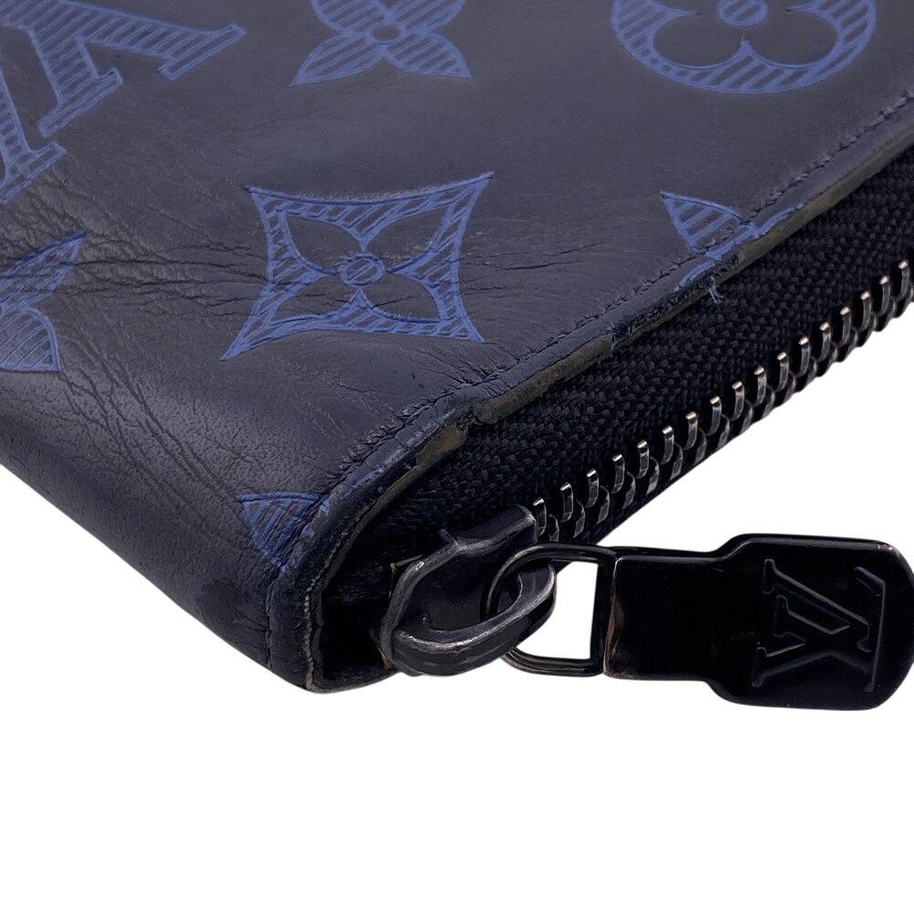 Louis Vuitton Wallet Vertical Zippy Monogram Card Holder Coin Purse Navy — view 3