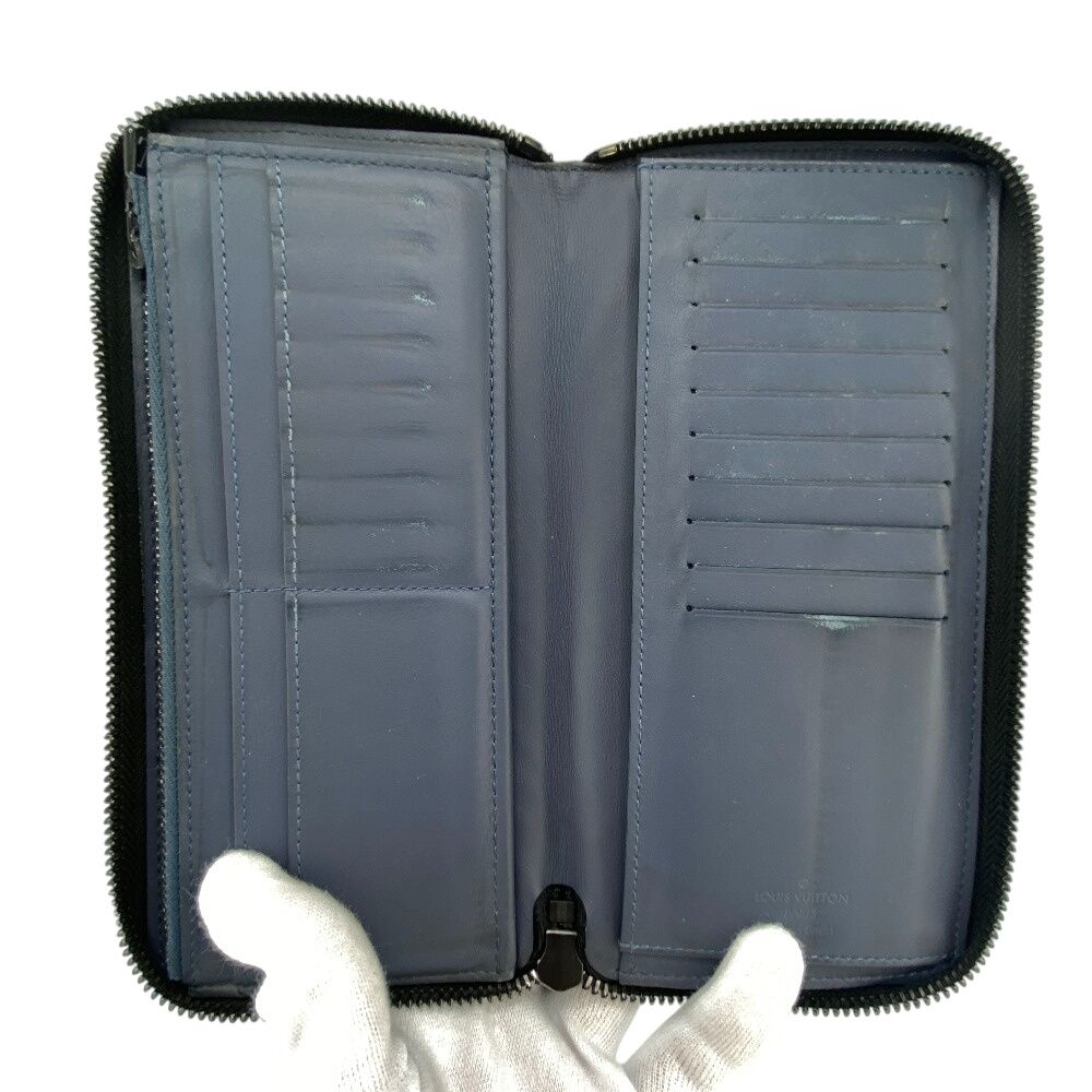Louis Vuitton Wallet Vertical Zippy Monogram Card Holder Coin Purse Navy — view 5
