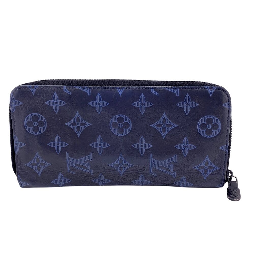 Louis Vuitton Wallet Vertical Zippy Monogram Card Holder Coin Purse Navy — view 2