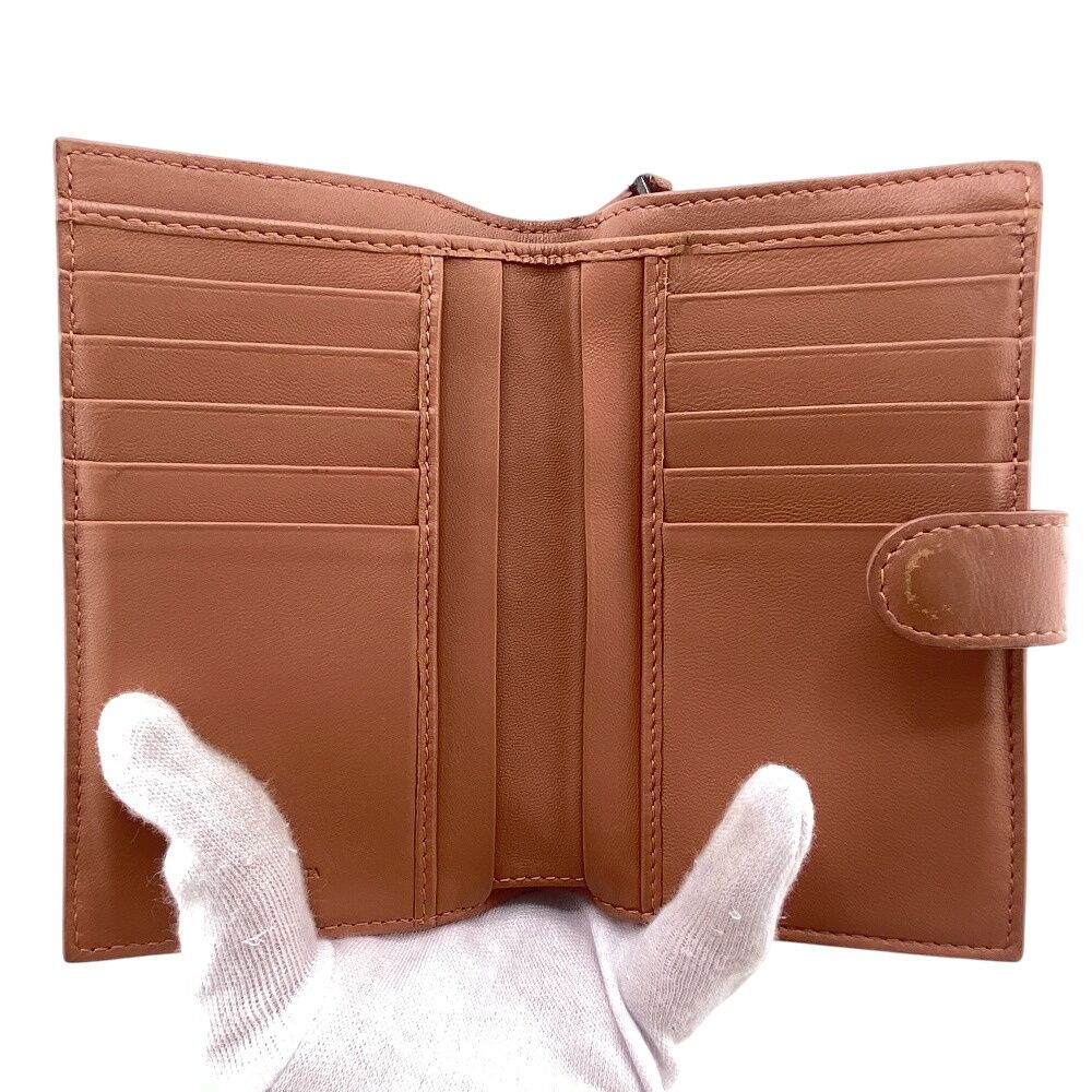 Bottega Veneta Zip Around Intrecciato Bifold Wallet Coin Purse Bill Pink — view 5