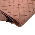 Bottega Veneta Zip Around Intrecciato Bifold Wallet Coin Purse Bill Pink — view 4