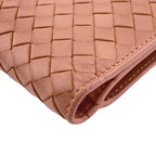 Bottega Veneta Zip Around Intrecciato Bifold Wallet Coin Purse Bill Pink — view 3