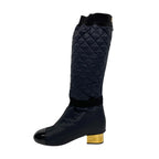 Chanel 2-Way CC Logo Quilted Boots Black — view 2
