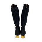 Chanel 2-Way CC Logo Quilted Boots Black — view 5