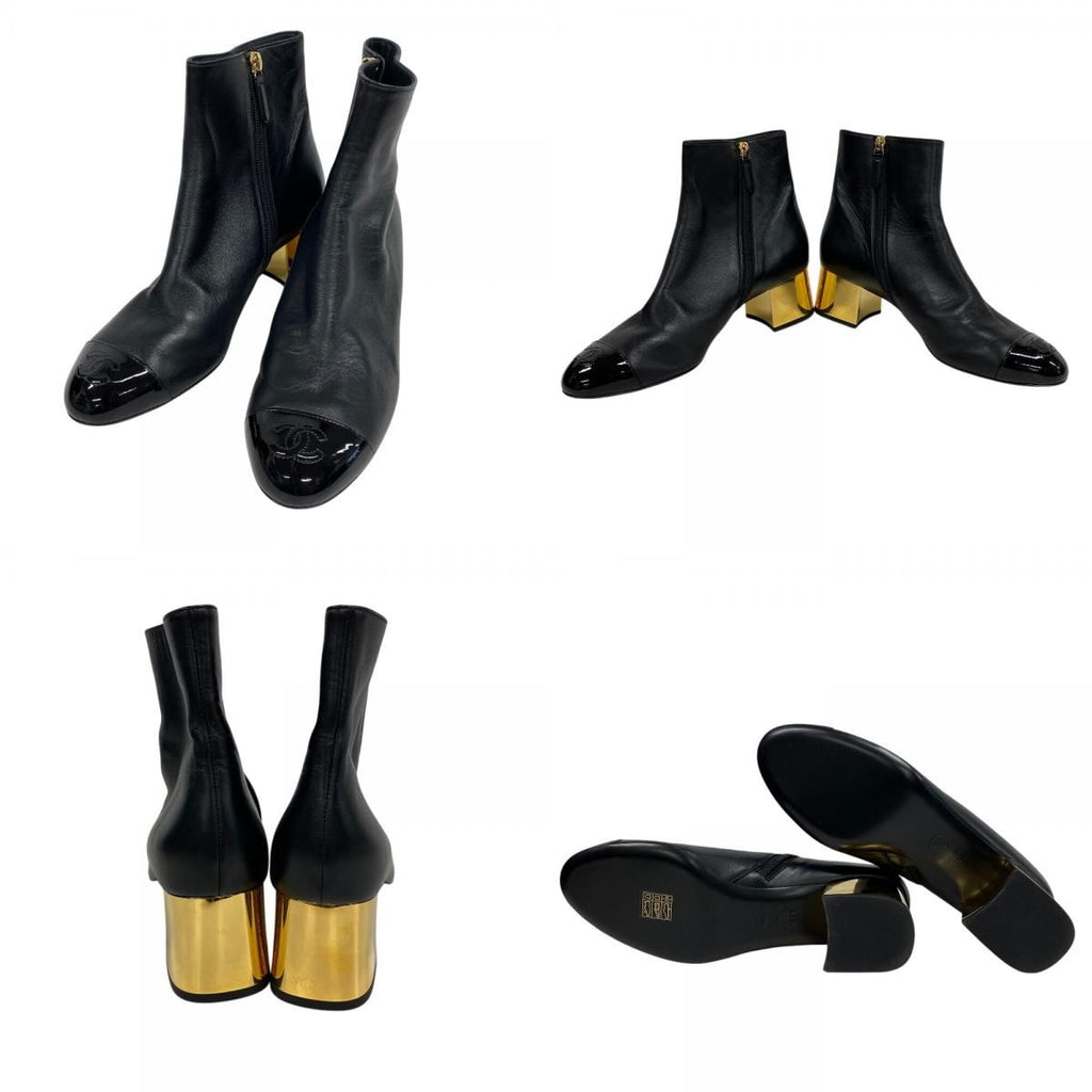 Chanel 2-Way CC Logo Quilted Boots Black — view 8