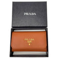 Prada Key Case Saffiano Leather Papaya Orange Gold / Key Holder