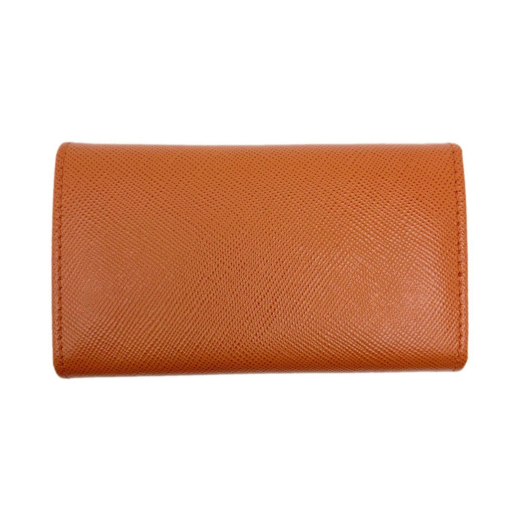 Prada Key Case Saffiano Leather Papaya Orange Gold / Key Holder — view 3