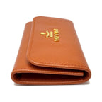 Prada Key Case Saffiano Leather Papaya Orange Gold / Key Holder — view 5