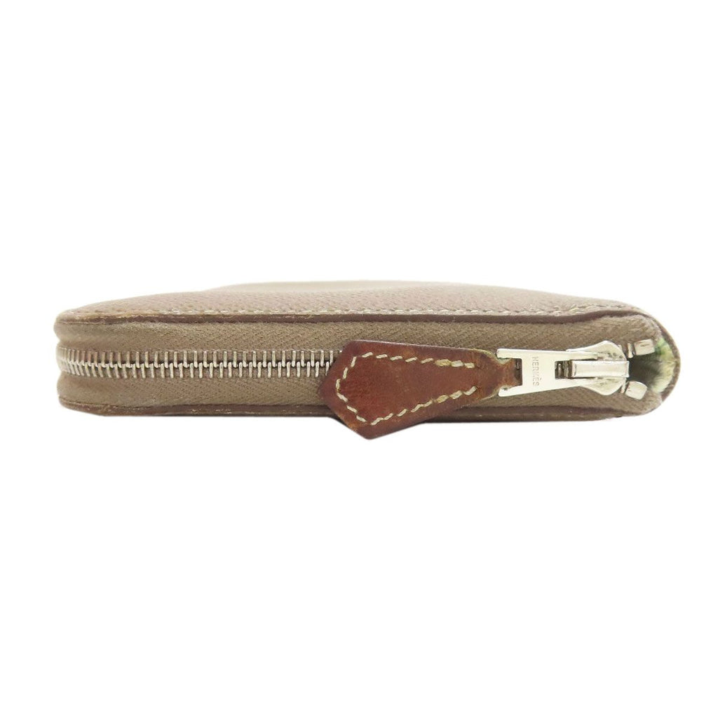 Hermes Azappu Silk in Long Etoupe Silver Wallet Epsom — view 3