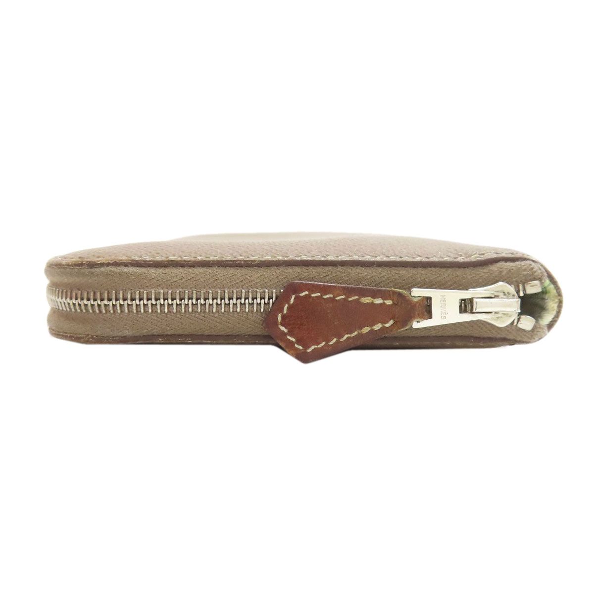 Hermes Azappu Silk in Long Etoupe Silver Wallet Epsom — view 3