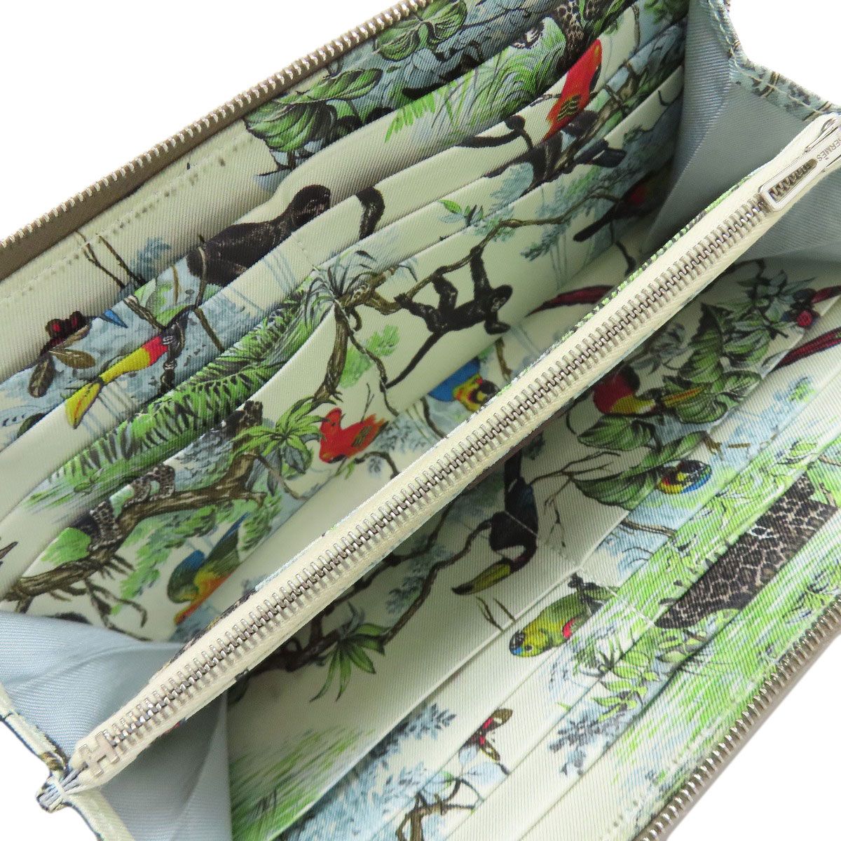 Hermes Azappu Silk in Long Etoupe Silver Wallet Epsom — view 4