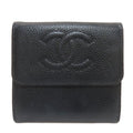 Chanel Hook CC Logo Gold Trifold Wallet Grained Calfskin