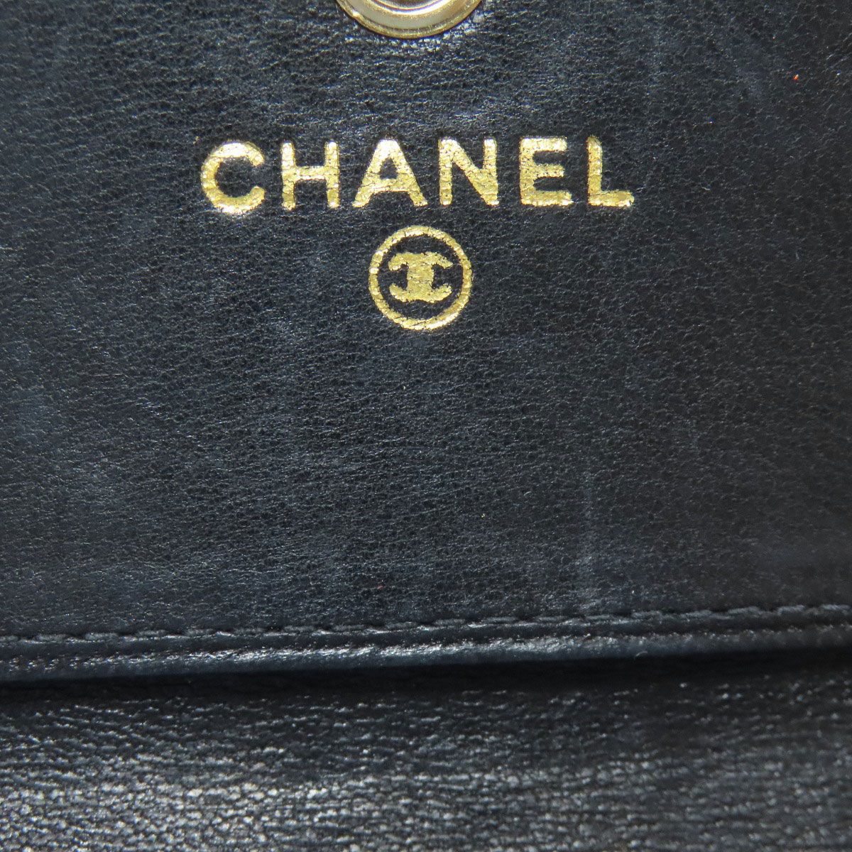 Chanel Hook CC Logo Gold Trifold Wallet Grained Calfskin — view 7