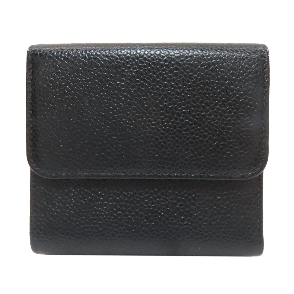 Chanel Hook CC Logo Gold Trifold Wallet Grained Calfskin — view 2