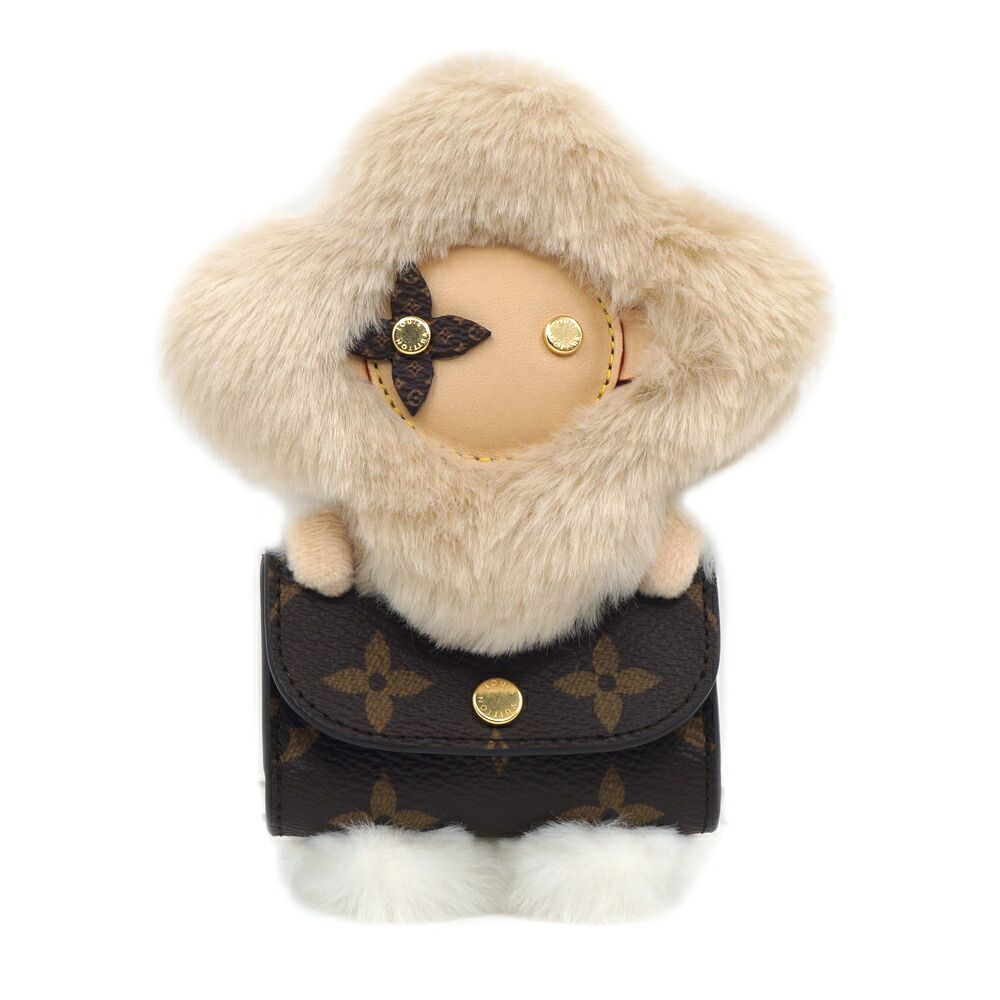 Louis Vuitton Bag Charm Vivienne Strap Beige Brown Gold Box
