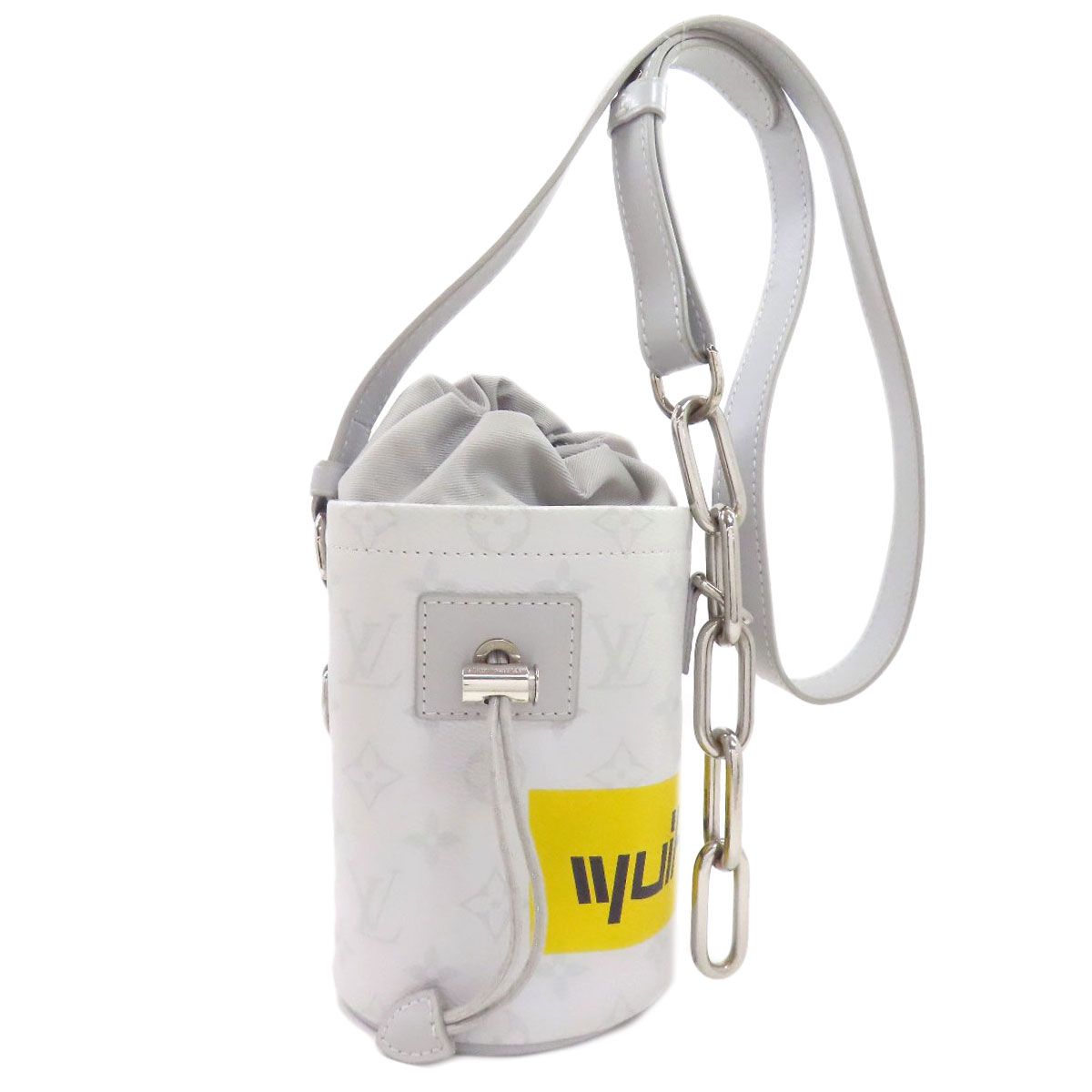 Louis Vuitton White Monogram Logo Chalk Nano Shoulder Bag Canvas