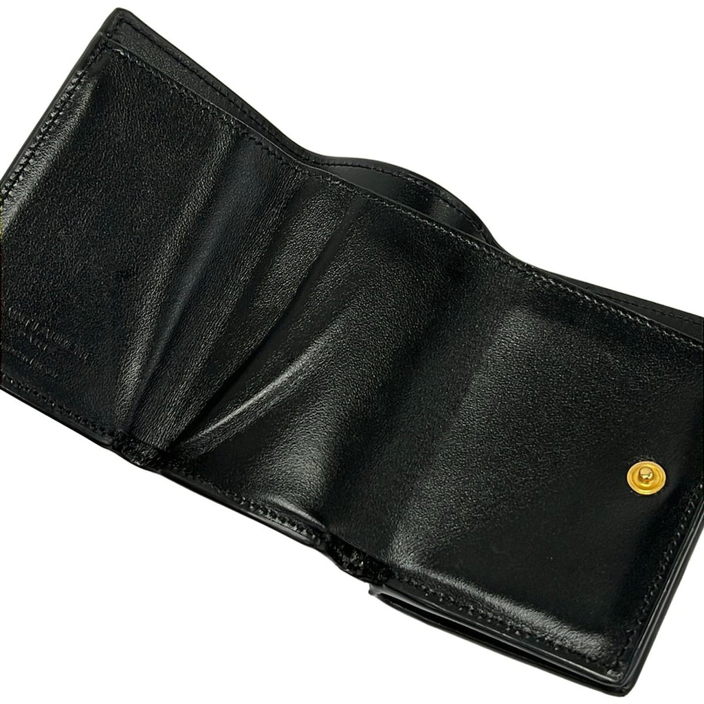 Saint Laurent Paris Trifold Wallet Tiny Black White Red Star Pattern Leather — view 3