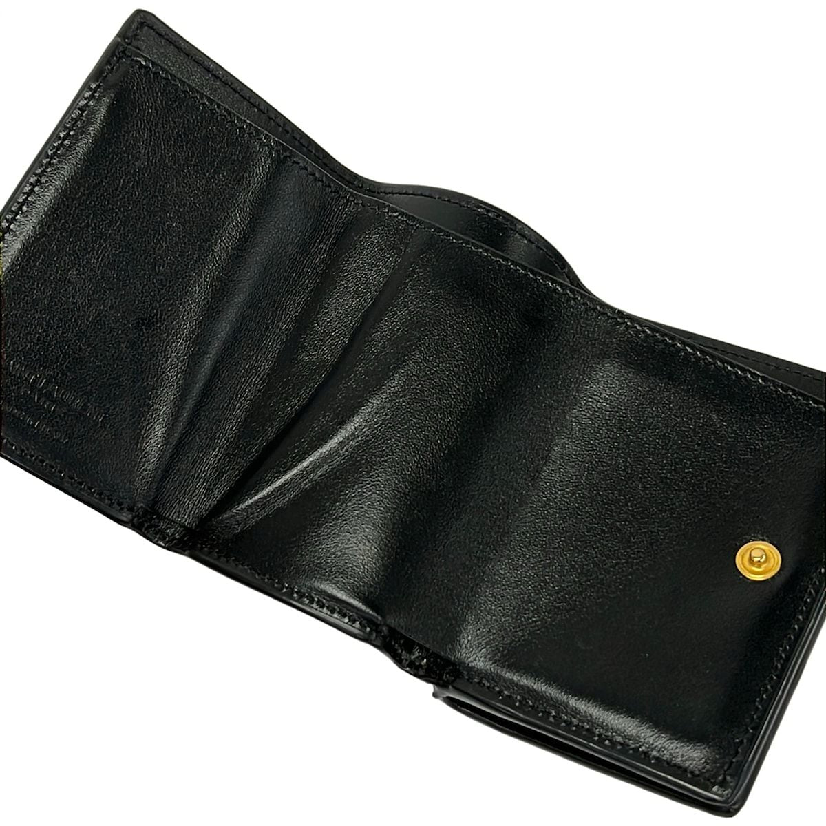Saint Laurent Paris Trifold Wallet Tiny Black White Red Star Pattern Leather — view 3