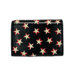 Saint Laurent Paris Trifold Wallet Tiny Black White Red Star Pattern Leather — view 2