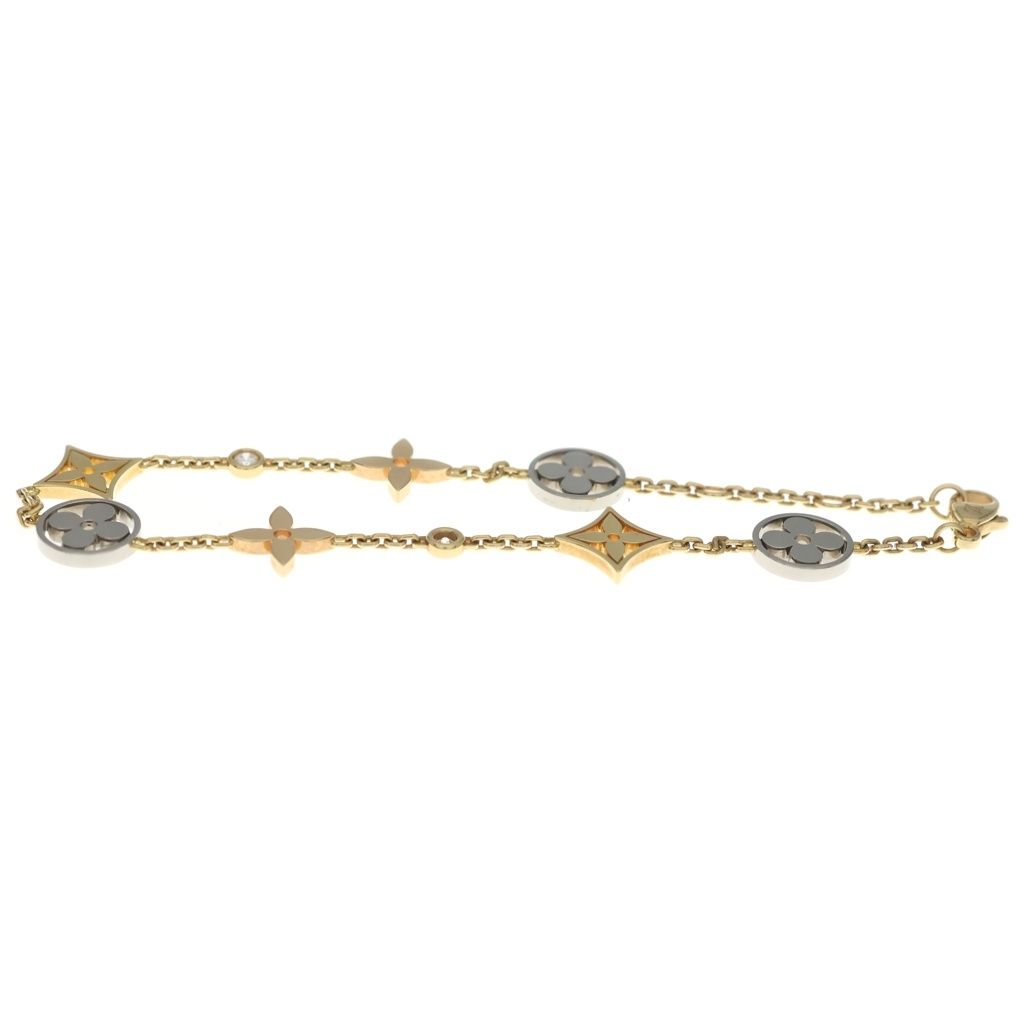 Louis Vuitton Monogram Idylle Bracelet Diamond Gold White Pink 18k Yellow PG WG — view 4
