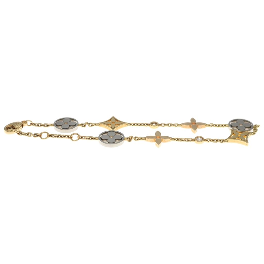 Louis Vuitton Monogram Idylle Bracelet Diamond Gold White Pink 18k Yellow PG WG — view 3