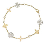 Louis Vuitton Monogram Idylle Bracelet Diamond Gold White Pink 18k Yellow PG WG
