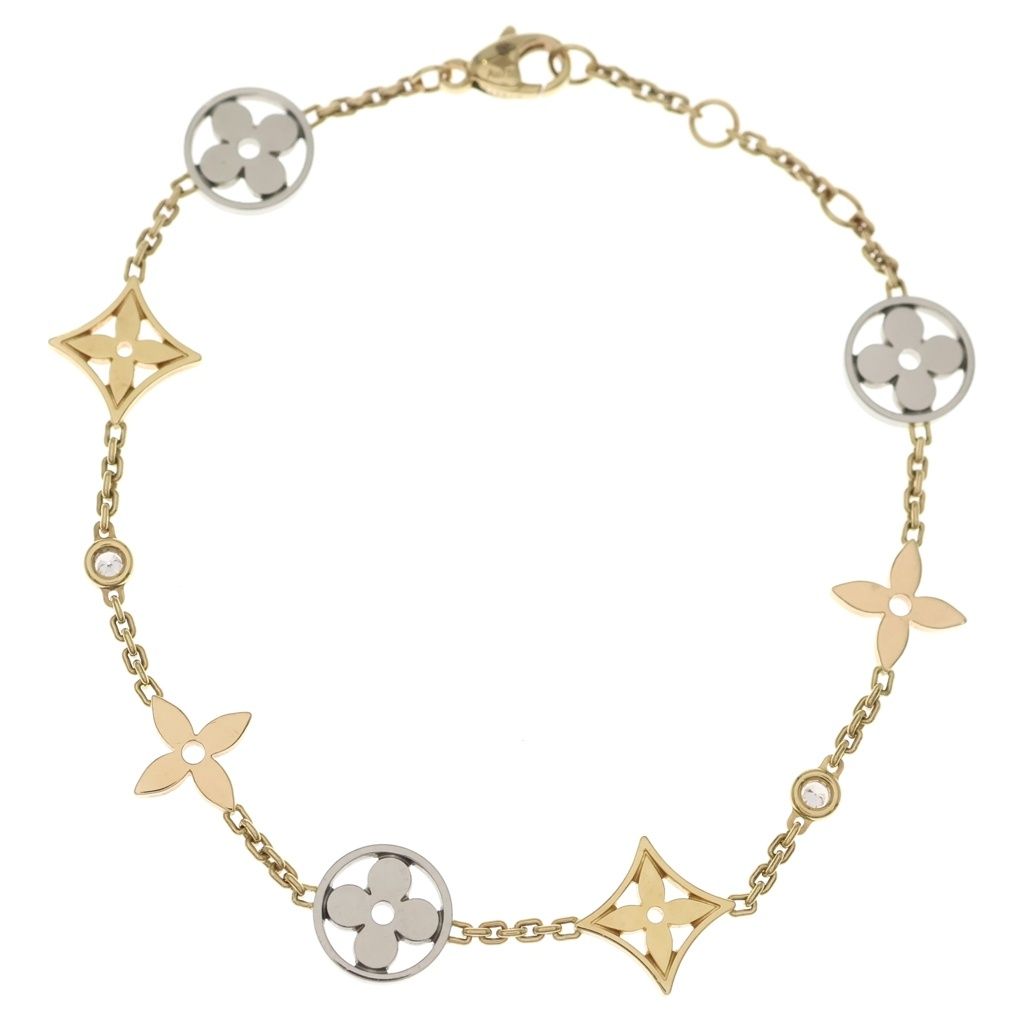 Louis Vuitton Monogram Idylle Bracelet Diamond Gold White Pink 18k Yellow PG WG — view 2
