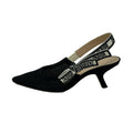 Dior Sandals 37 D Black Ivory Ribbon J'adior