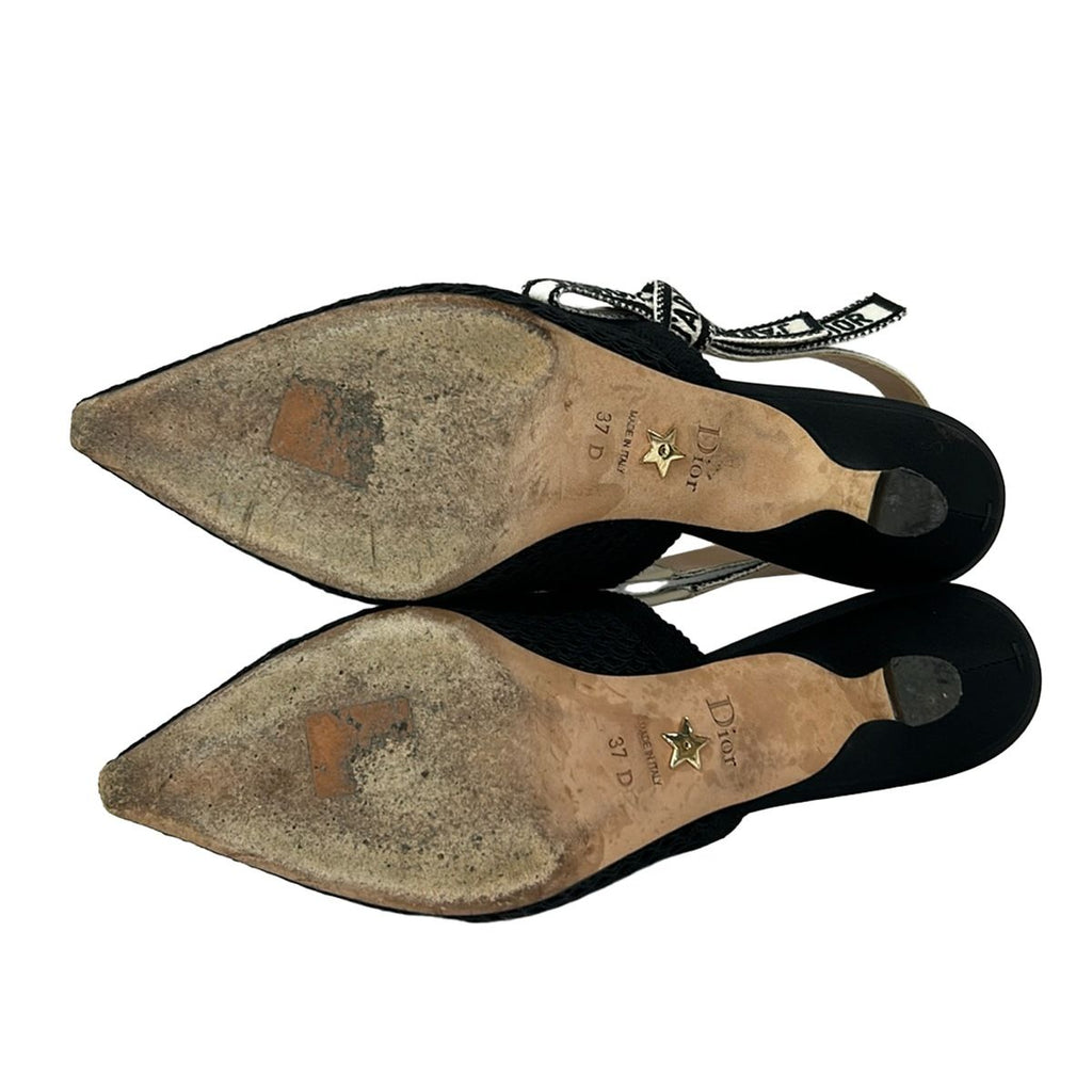 Dior Sandals 37 D Black Ivory Ribbon J'adior — view 4