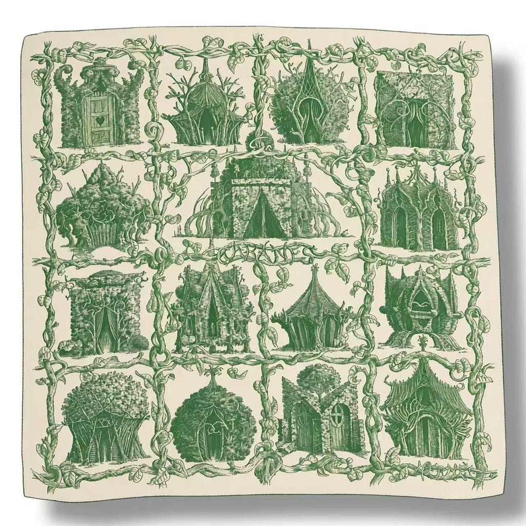 Hermes Carre 140 Large Scarf Cashmere Shawl Silk Geant les Cabanes Various Huts — view 2