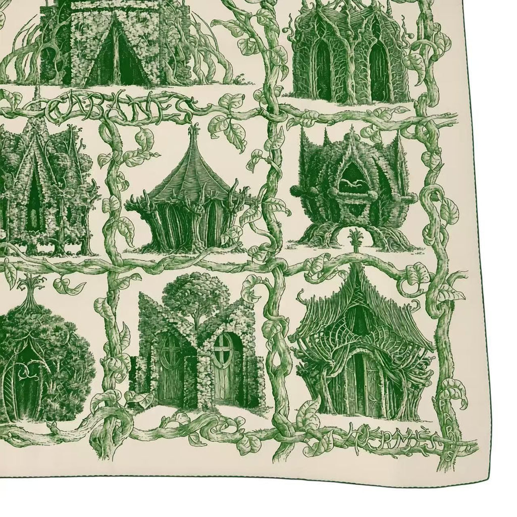 Hermes Carre 140 Large Scarf Cashmere Shawl Silk Geant les Cabanes Various Huts — view 5