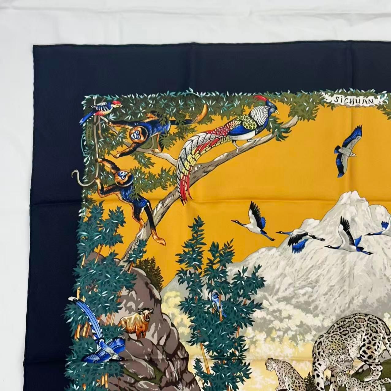 Hermes Carre 90 Scarf Silk Sichuan Panda Multicolor — view 4
