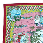 Hermes Carre 90 Scarf Silk Ballade de Heian in the Garden Pink — view 4