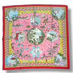 Hermes Carre 90 Scarf Silk Ballade de Heian in the Garden Pink — view 2