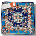 Hermes Carre 140 Large Scarf Cashmere Shawl Silk Kachina Blue