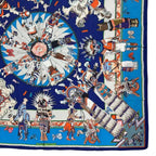 Hermes Carre 140 Large Scarf Cashmere Shawl Silk Kachina Blue — view 3