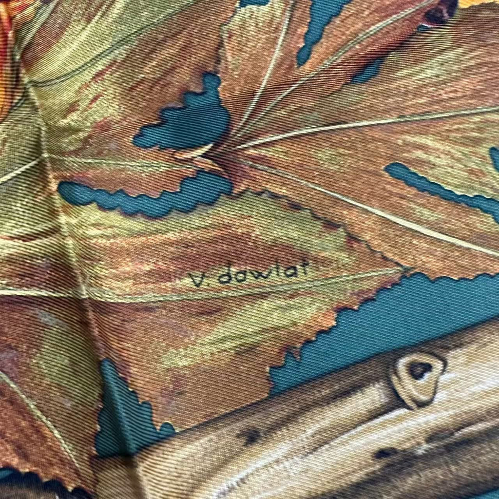 Hermes Carre 90 Scarf Silk Citrouilles Et Coloquintes Pumpkin and Colocint — view 9