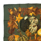 Hermes Carre 90 Scarf Silk Citrouilles Et Coloquintes Pumpkin and Colocint — view 6