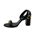 Celine Sandals 37 Black Gold Chain Leather