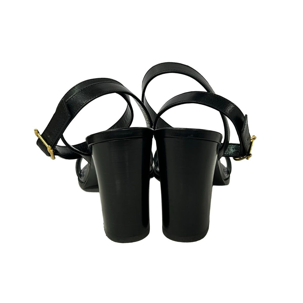 Celine Sandals 37 Black Gold Chain Leather — view 3