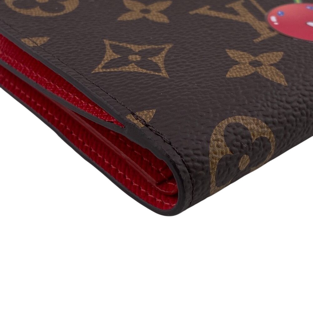 Louis Vuitton Monogram Cherry Portefeuille Lisa Leather Bifold Wallet Brown — view 2