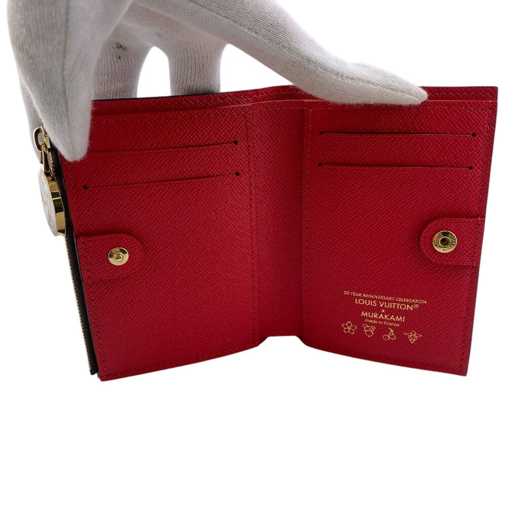 Louis Vuitton Monogram Cherry Portefeuille Lisa Leather Bifold Wallet Brown — view 3