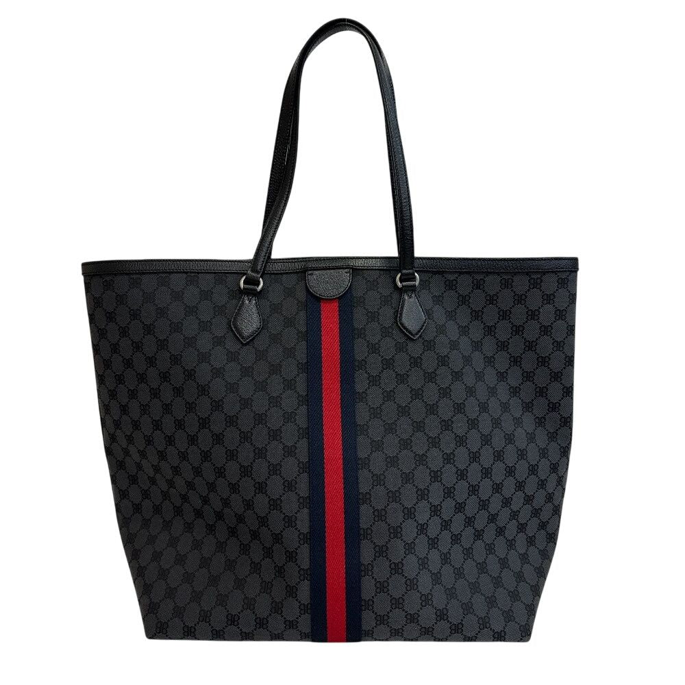 Gucci Hacker Project Large Shoulder Tote Sherry Line BB Pattern Black — view 2