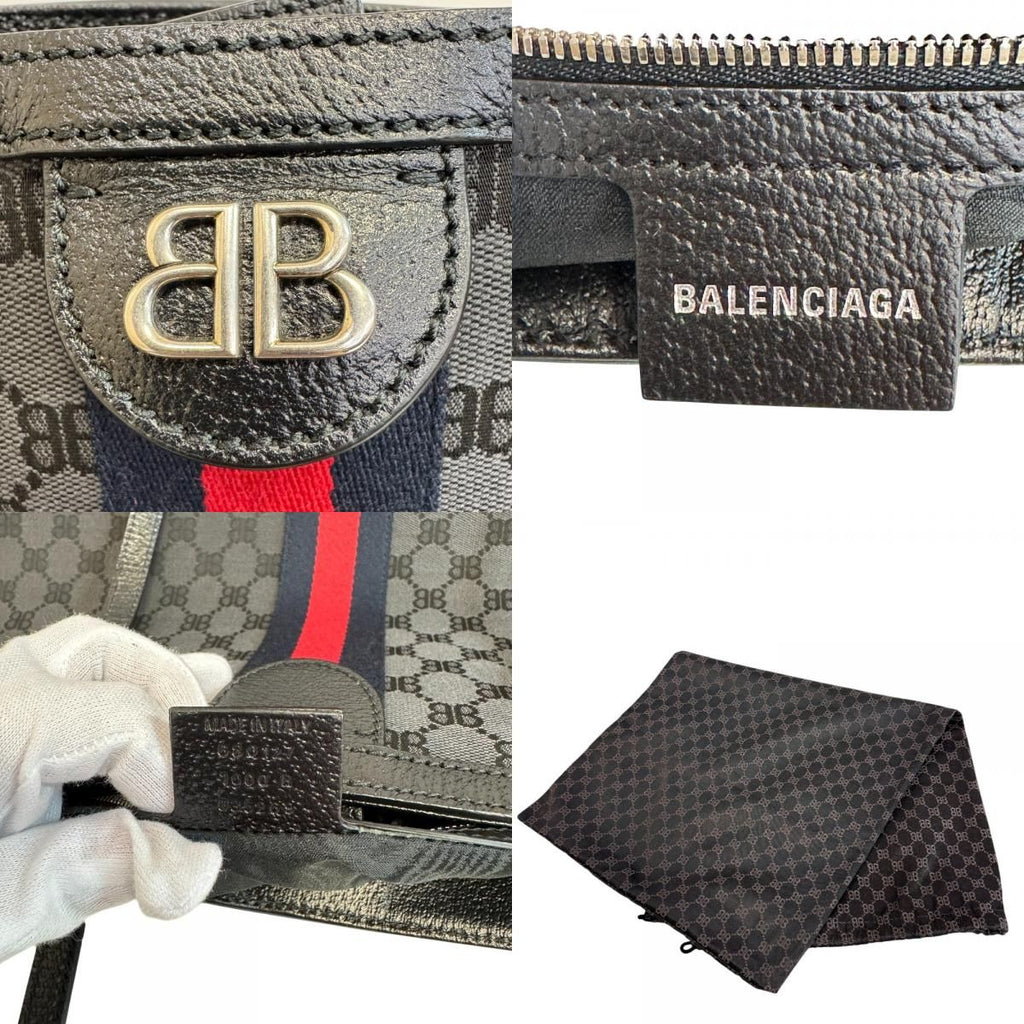 Gucci Hacker Project Large Shoulder Tote Sherry Line BB Pattern Black — view 8