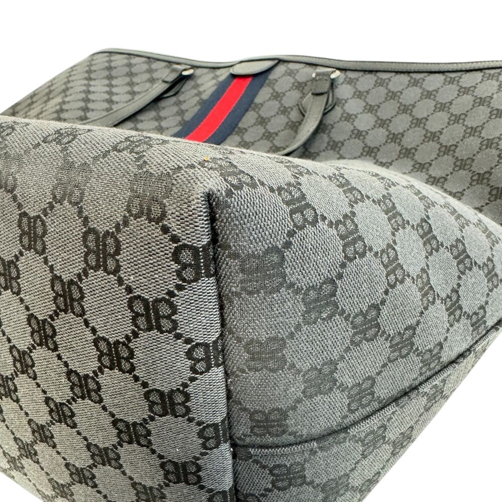 Gucci Hacker Project Large Shoulder Tote Sherry Line BB Pattern Black — view 6