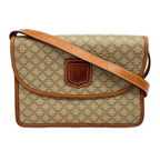 Celine Shoulder Bag Macadam Print Triomphe Brown