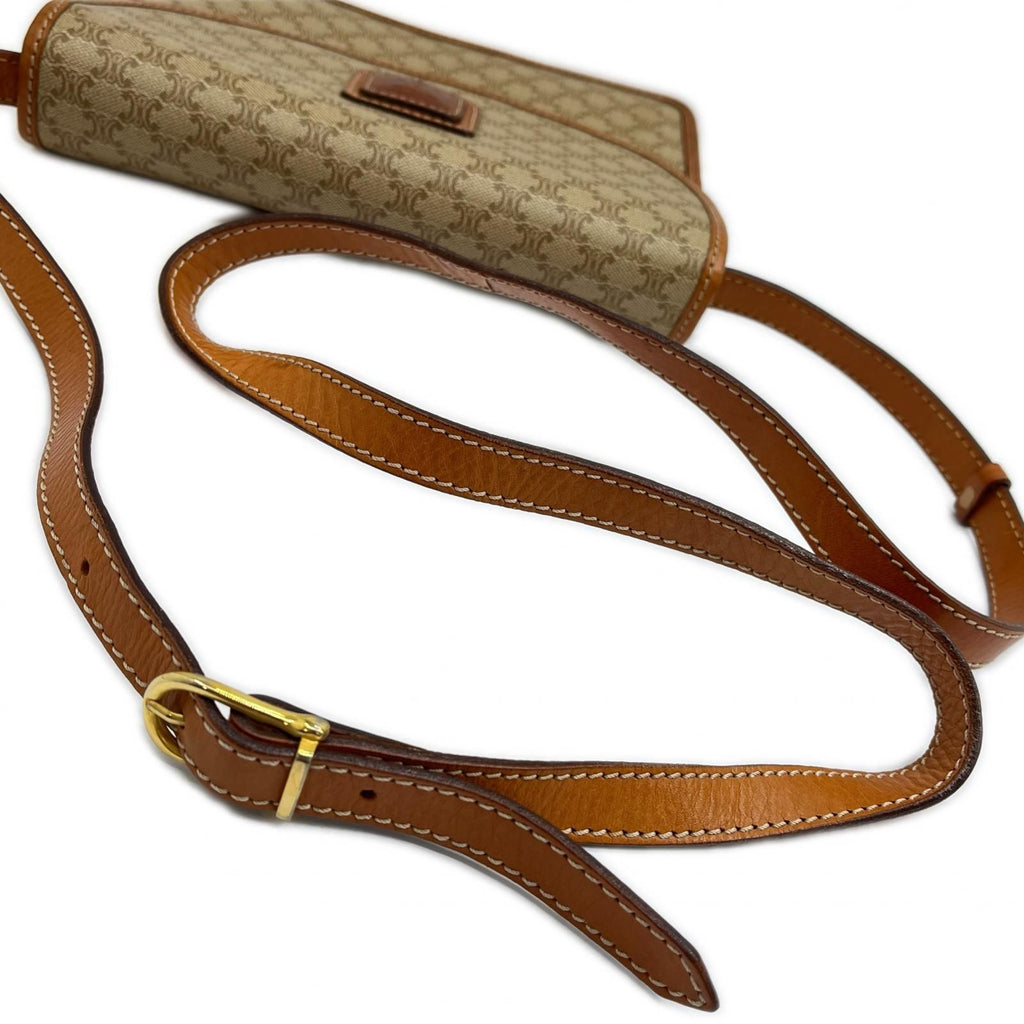 Celine Shoulder Bag Macadam Print Triomphe Brown — view 5